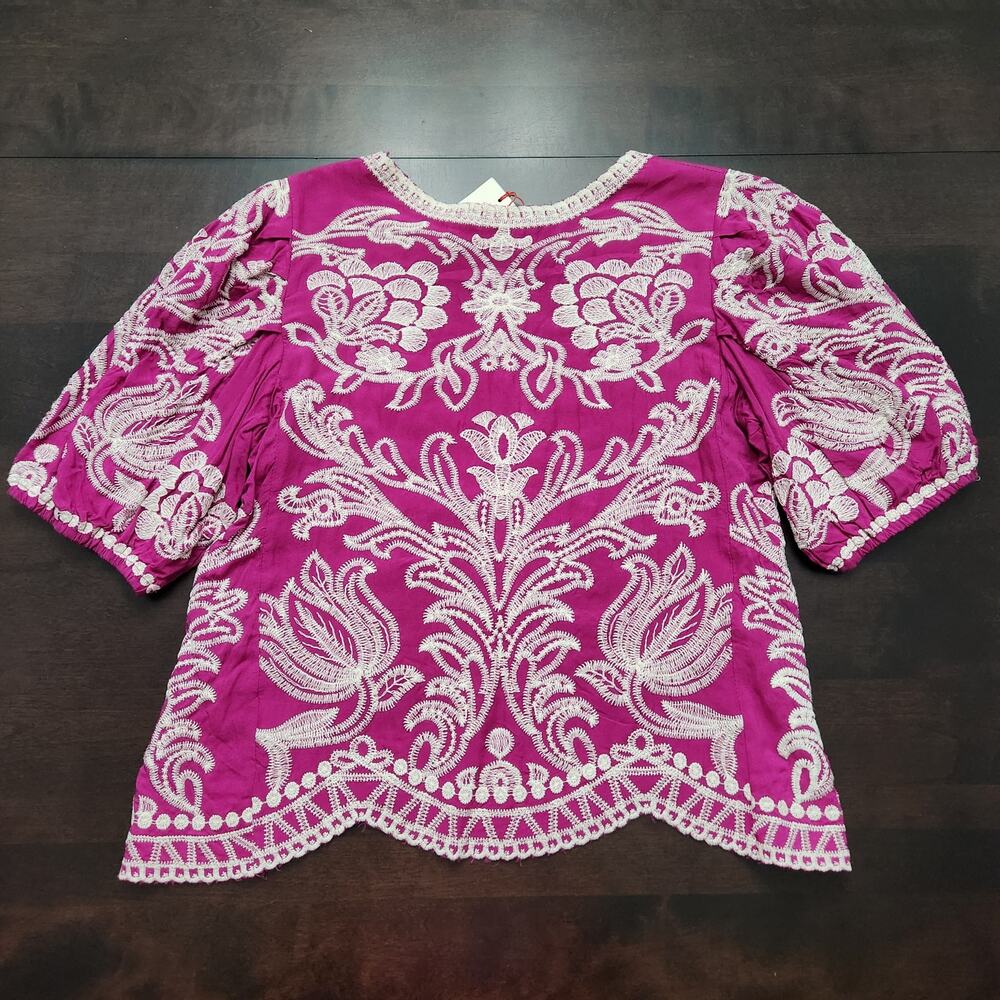 NWT Solitaire Bohemian Embroidered Blouse Size Large - Picture 4 of 4